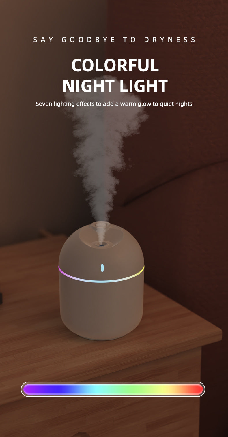 Mini USB Cool-Mist Humidifier with LED Light – 270 mL