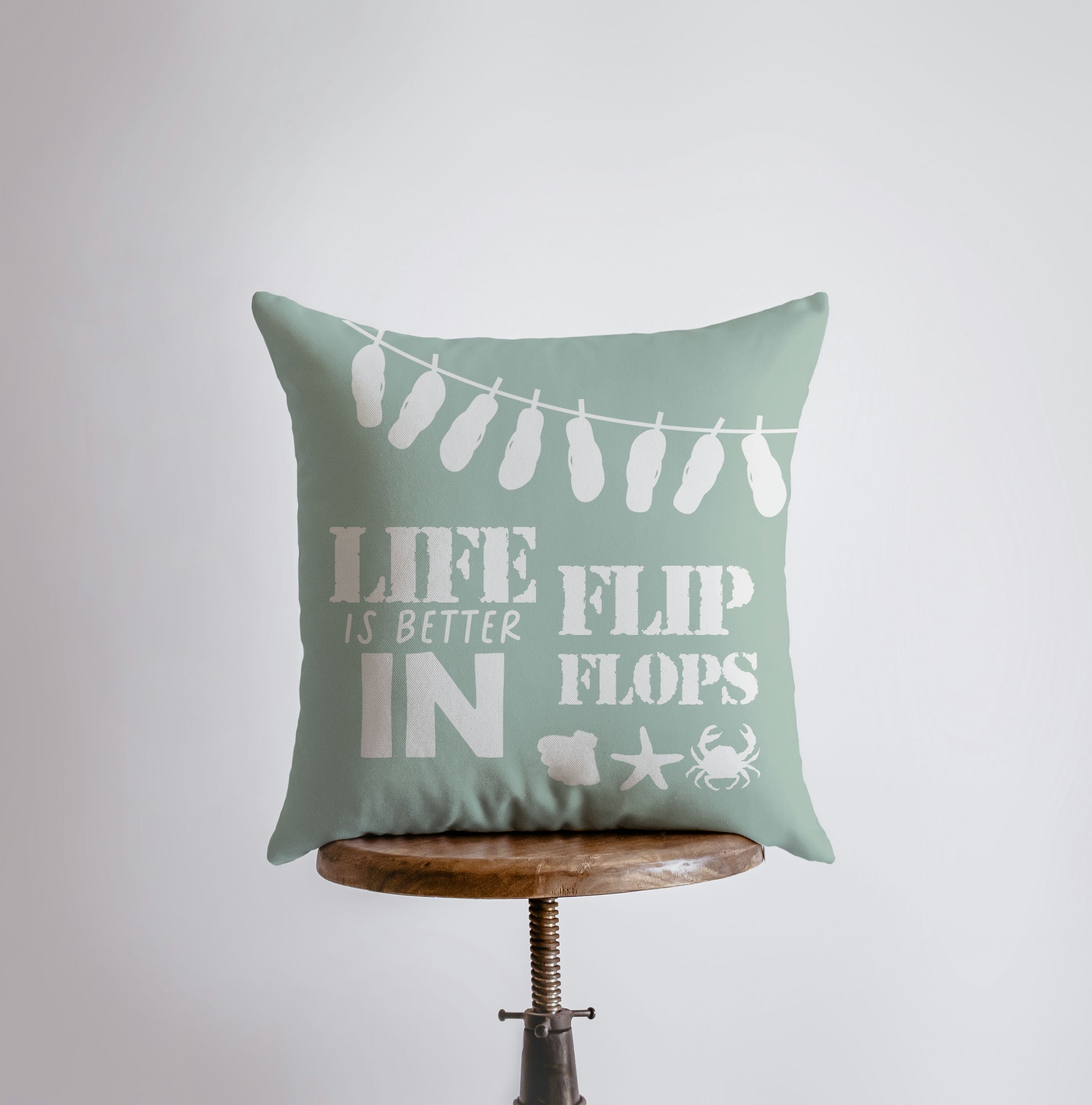 Flip Flops Decorative Throw Pillow Cover – Handmade in America, Multiple Sizes