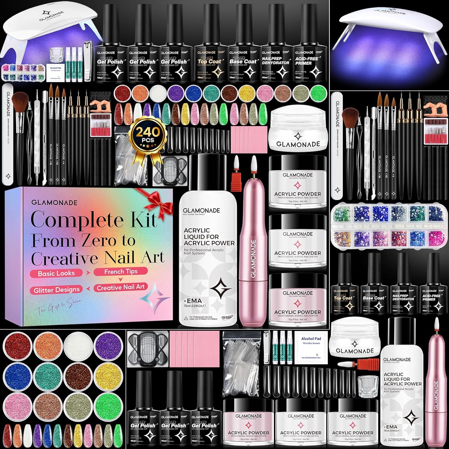 Acrylic Nail Kit for Beginners: Prep to Finish Home Practice DIY | Everything You Need for Beautiful First-Set Results, Smooth Application & Salon-Looking Nails