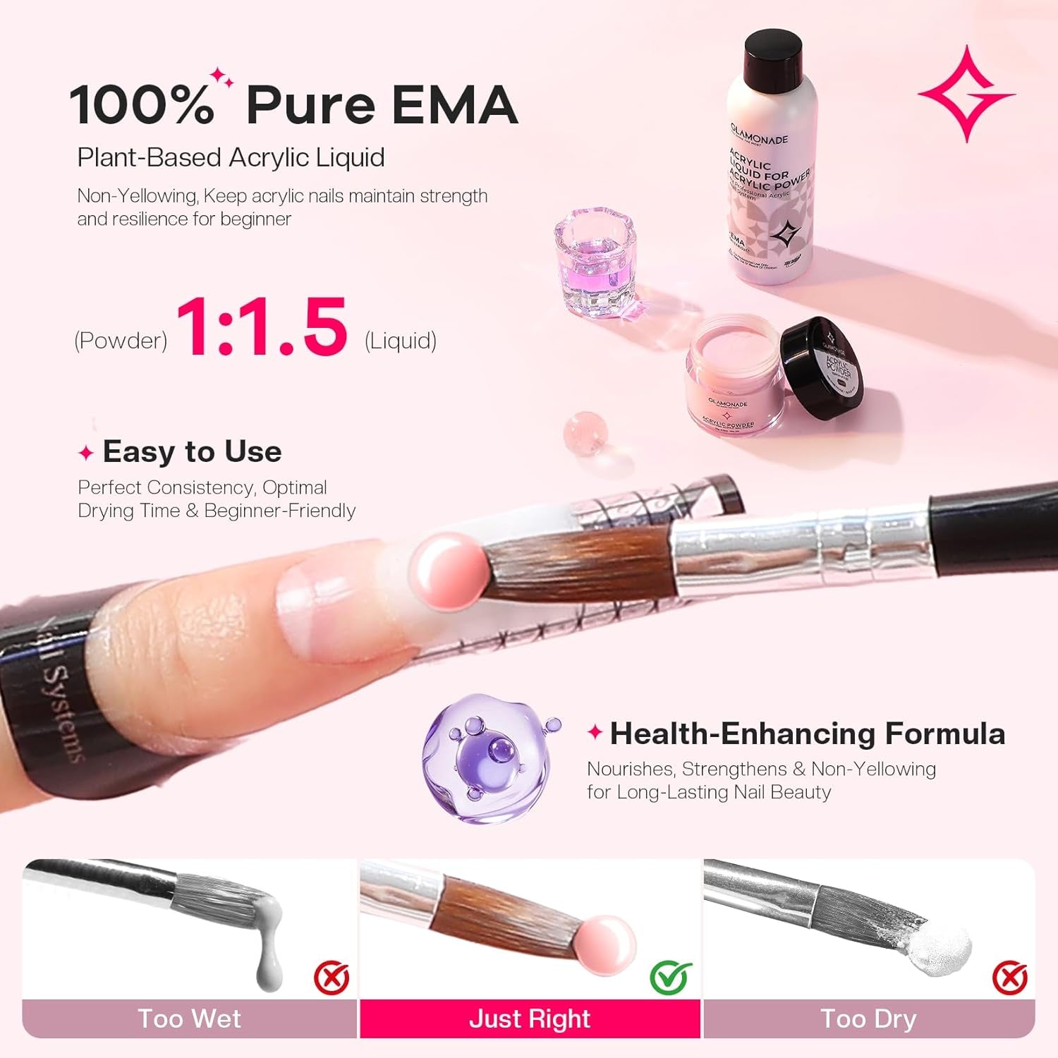 Acrylic Nail Kit for Beginners: Prep to Finish Home Practice DIY | Everything You Need for Beautiful First-Set Results, Smooth Application & Salon-Looking Nails