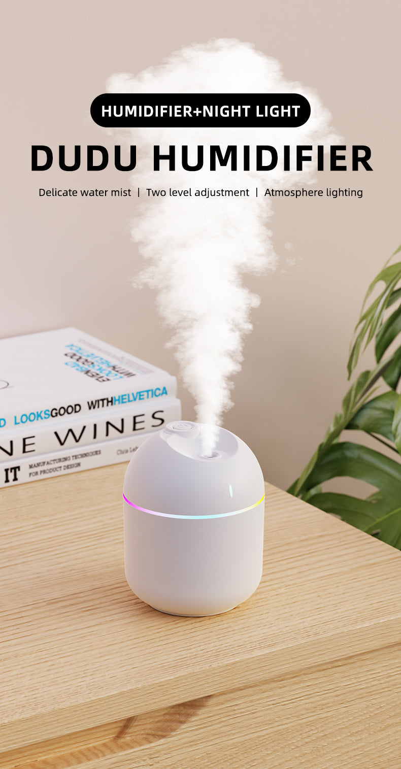 Mini USB Cool-Mist Humidifier with LED Light – 270 mL