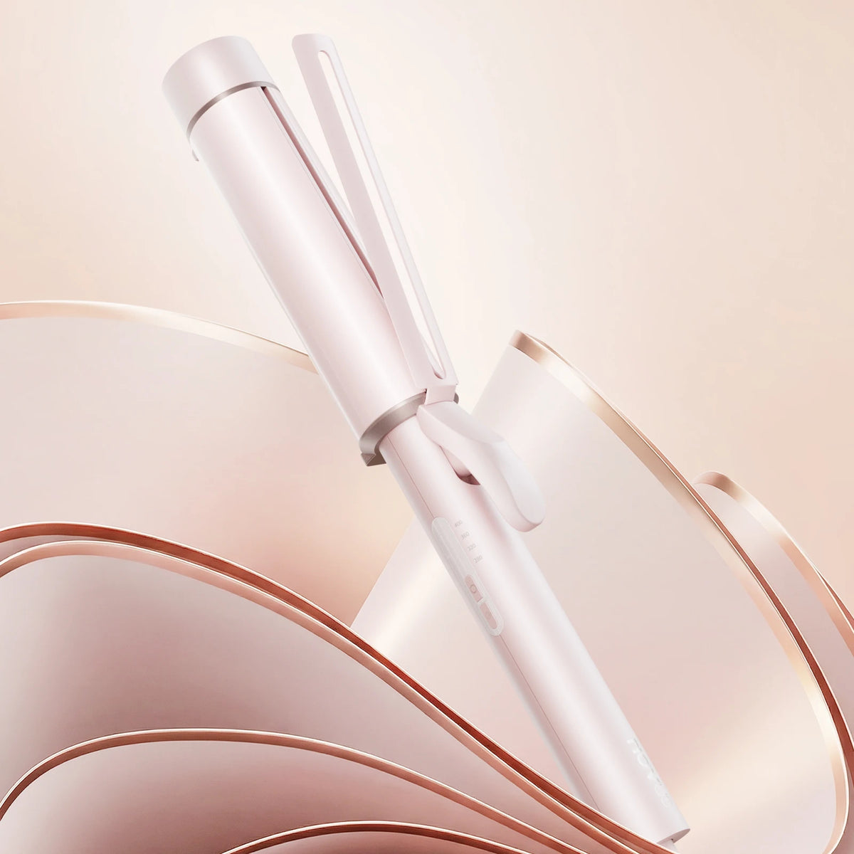 NOVUS 1.5" Extra Large Ceramic Curling Wand – 40M Negative Ions, 4 Heat Settings, Dual Voltage, for Long Hair, Includes 2 Clips & Glove