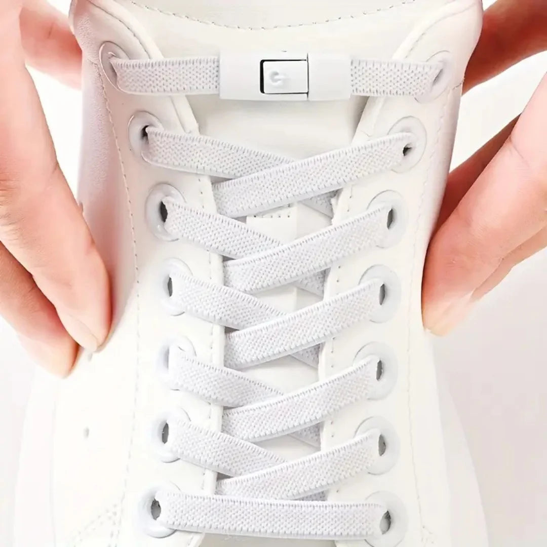 No-Tie Elastic Shoelaces with Press-Lock Buckles – 39.4 in (100 cm)