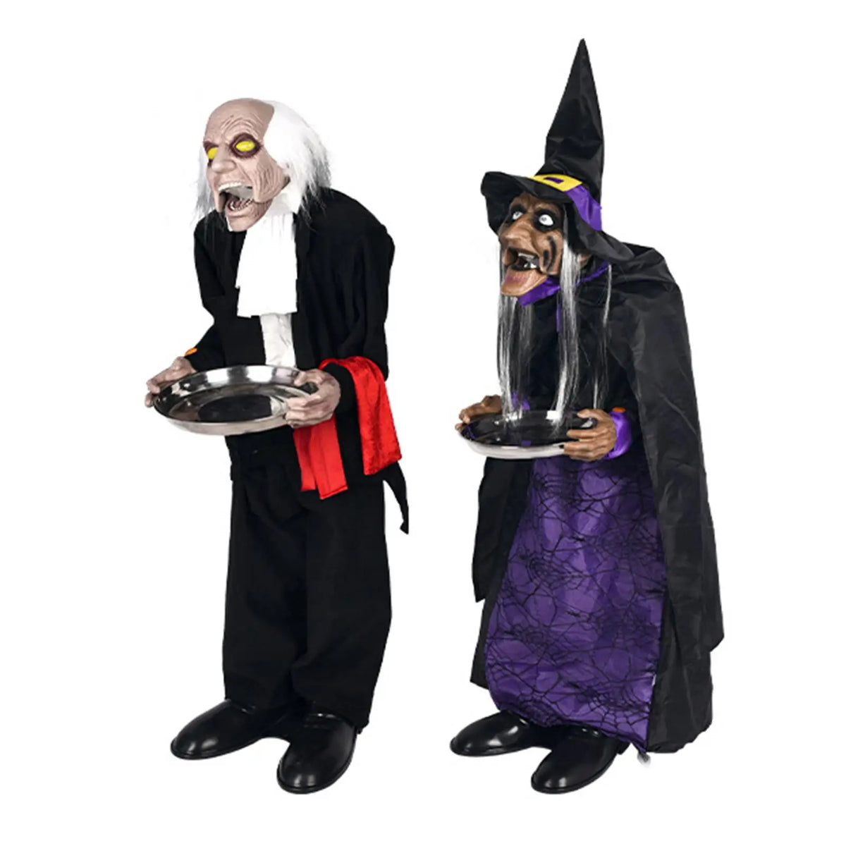 Animated Halloween Butler with Glowing Eyes