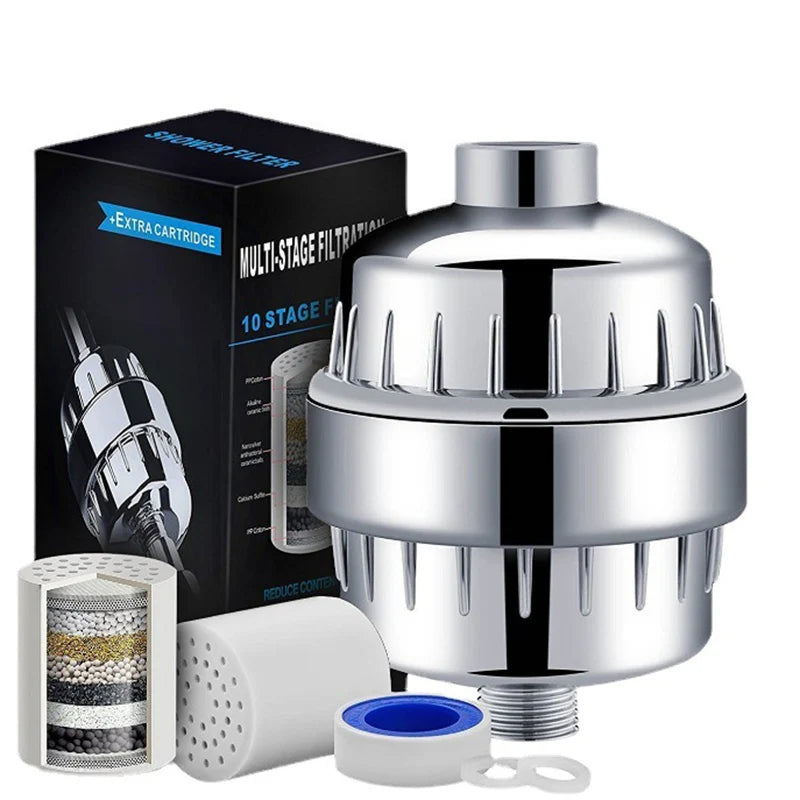 Shower Water Filter & Replacement Cartridges – Carbon, 15 & 20 Stage Options