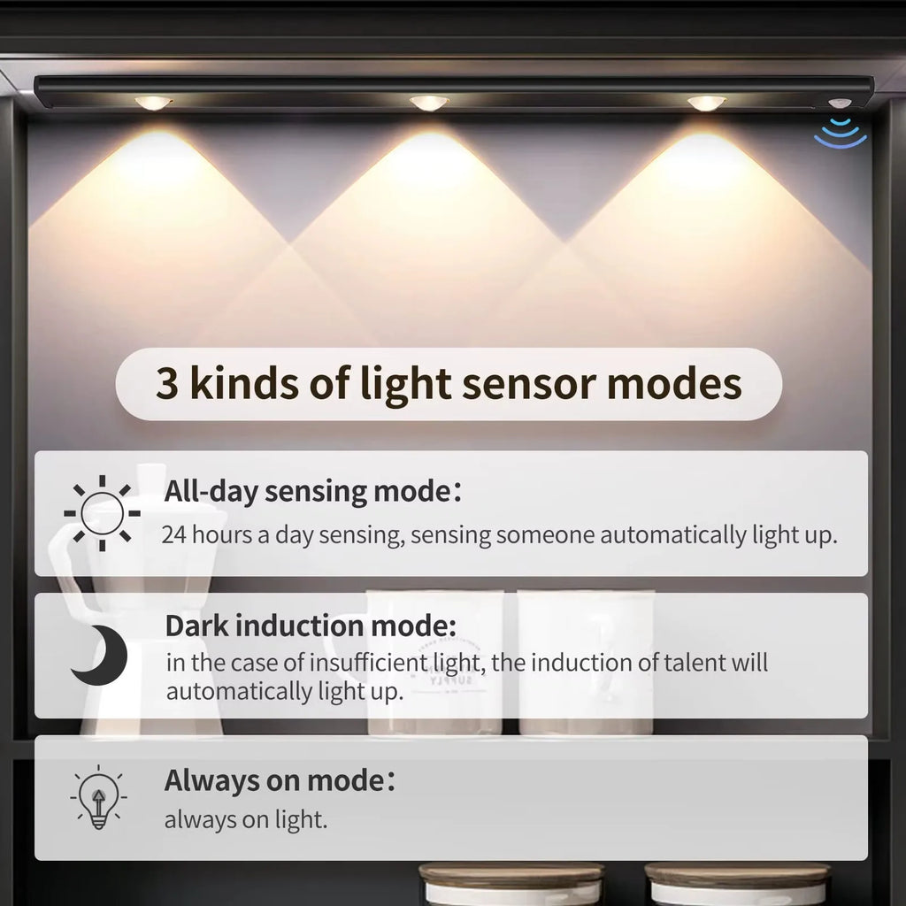 Rechargeable Motion-Sensor Cabinet Light with 3 White Tones