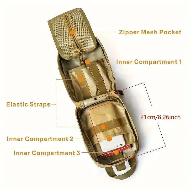 Waterproof Oxford Molle First Aid Pouch – IFAK Emergency Waist Pack for Outdoor Adventures