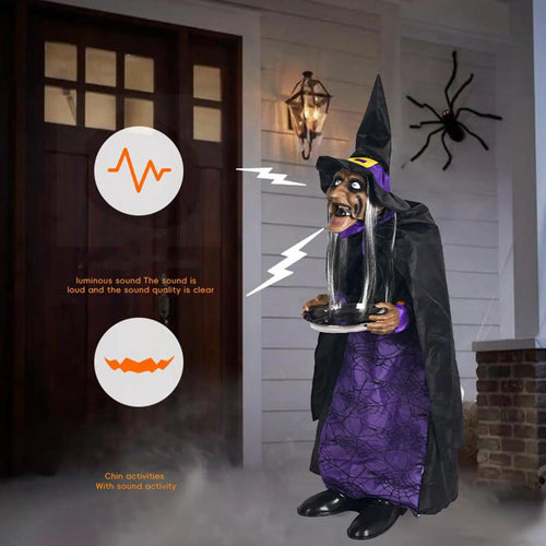 Animated Halloween Butler with Glowing Eyes