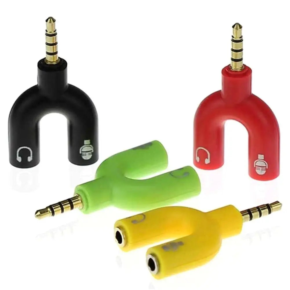 3.5mm Headphone & Microphone Splitter – U-Shaped Adapter