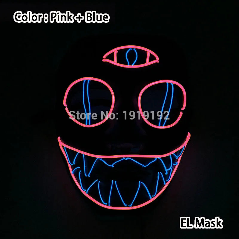 EL Light-Up Halloween Mask – 3 Lighting Modes