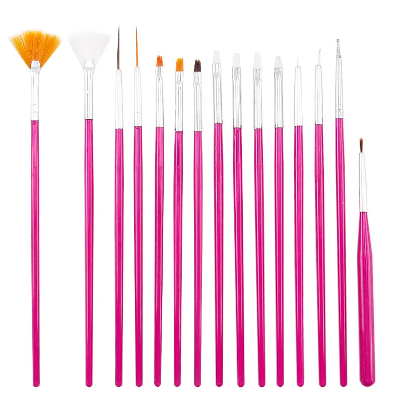 Nail Art Brush Set - Gradient, Liner & Dotting Pen Kit with Acrylic Handle for Gel Polish & Salon Manicure