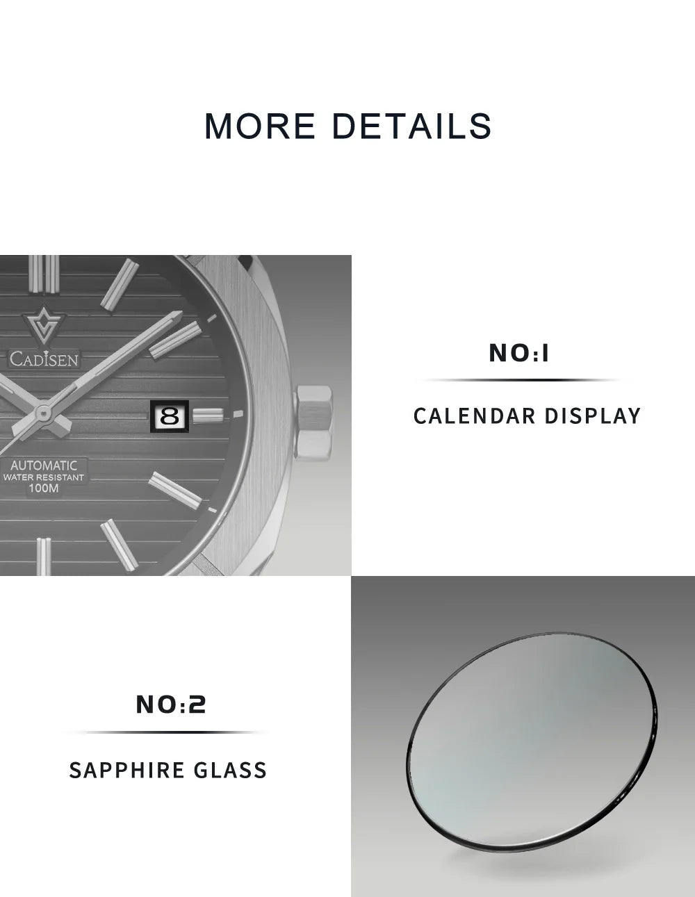 CADISEN C8200 Men’s Automatic Watch with Steel Bracelet