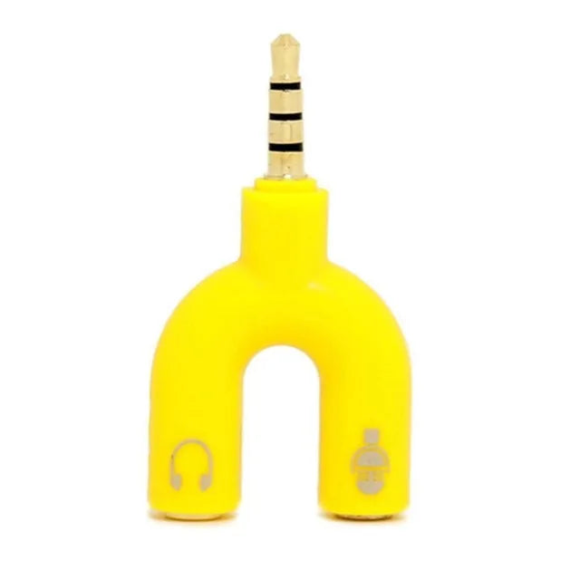 3.5mm Headphone & Microphone Splitter – U-Shaped Adapter