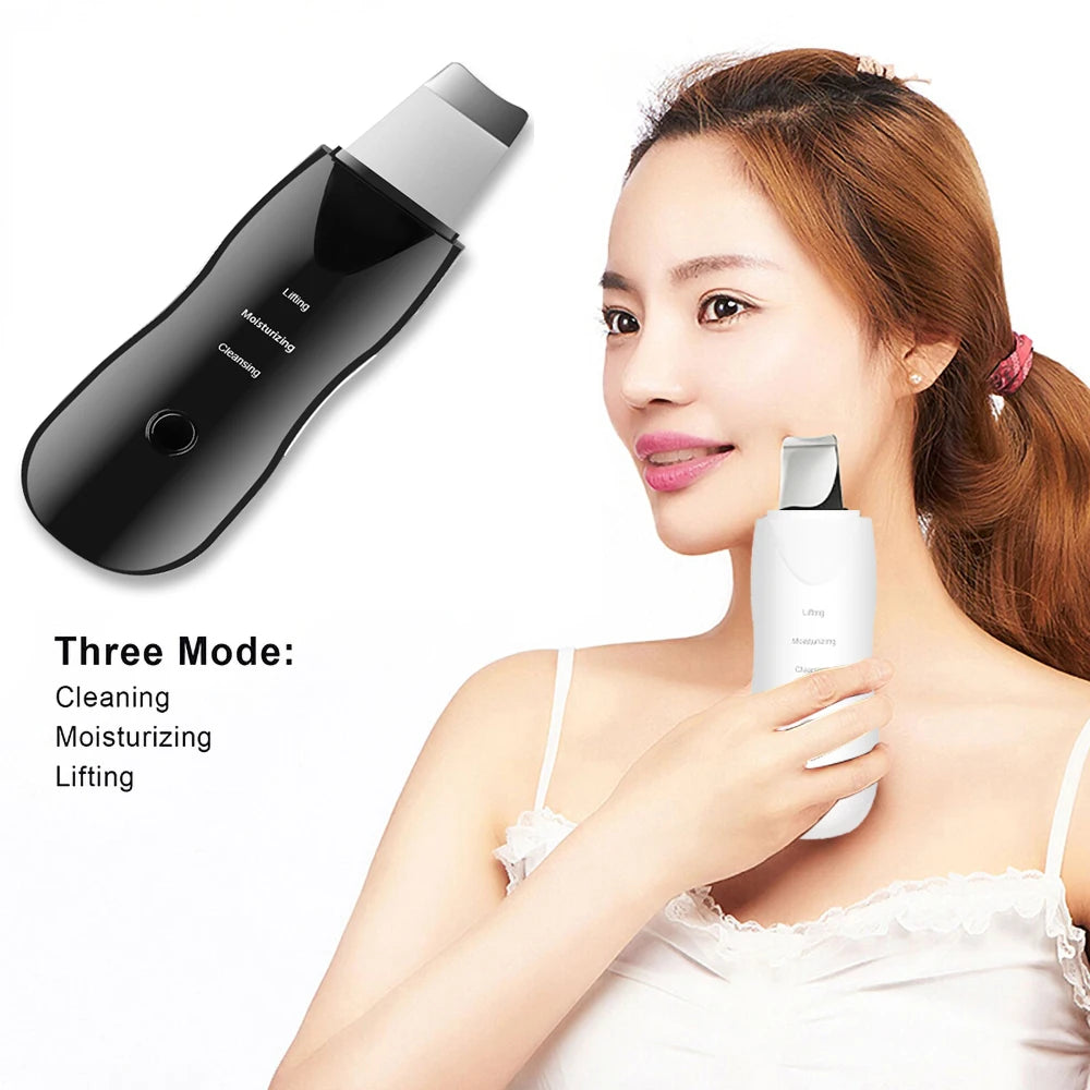 Facial Skin Scrubber – Vibrating Blackhead Remover & Face Lifting Spatula Tool