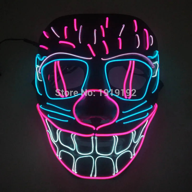 EL Light-Up Halloween Mask – 3 Lighting Modes