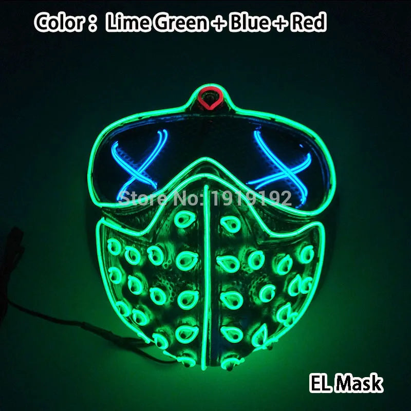EL Light-Up Halloween Mask – 3 Lighting Modes
