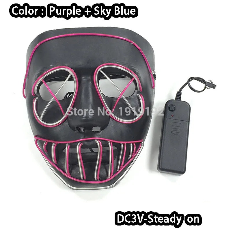 EL Light-Up Halloween Mask – 3 Lighting Modes
