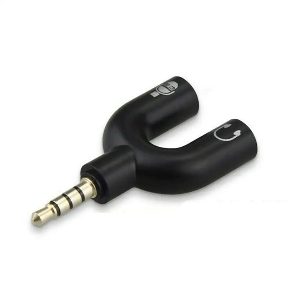3.5mm Headphone & Microphone Splitter – U-Shaped Adapter