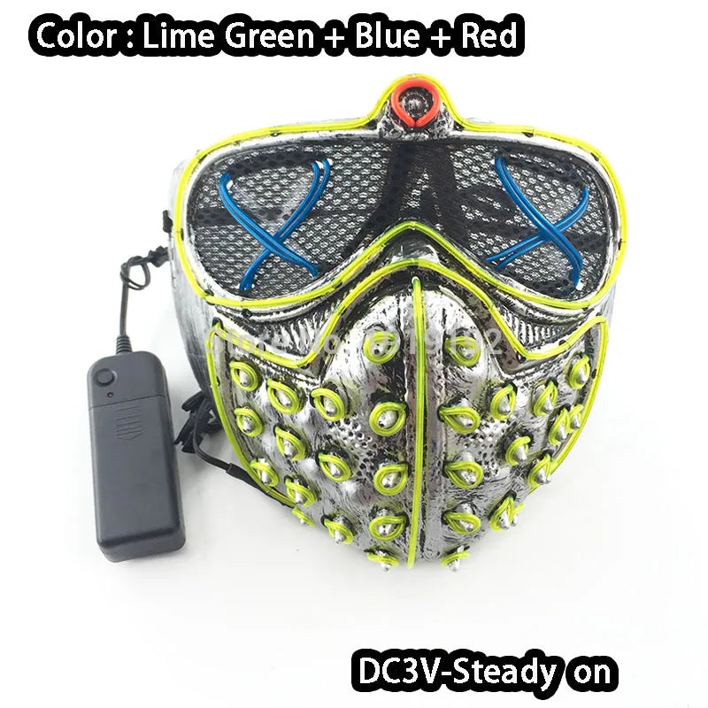 EL Light-Up Halloween Mask – 3 Lighting Modes
