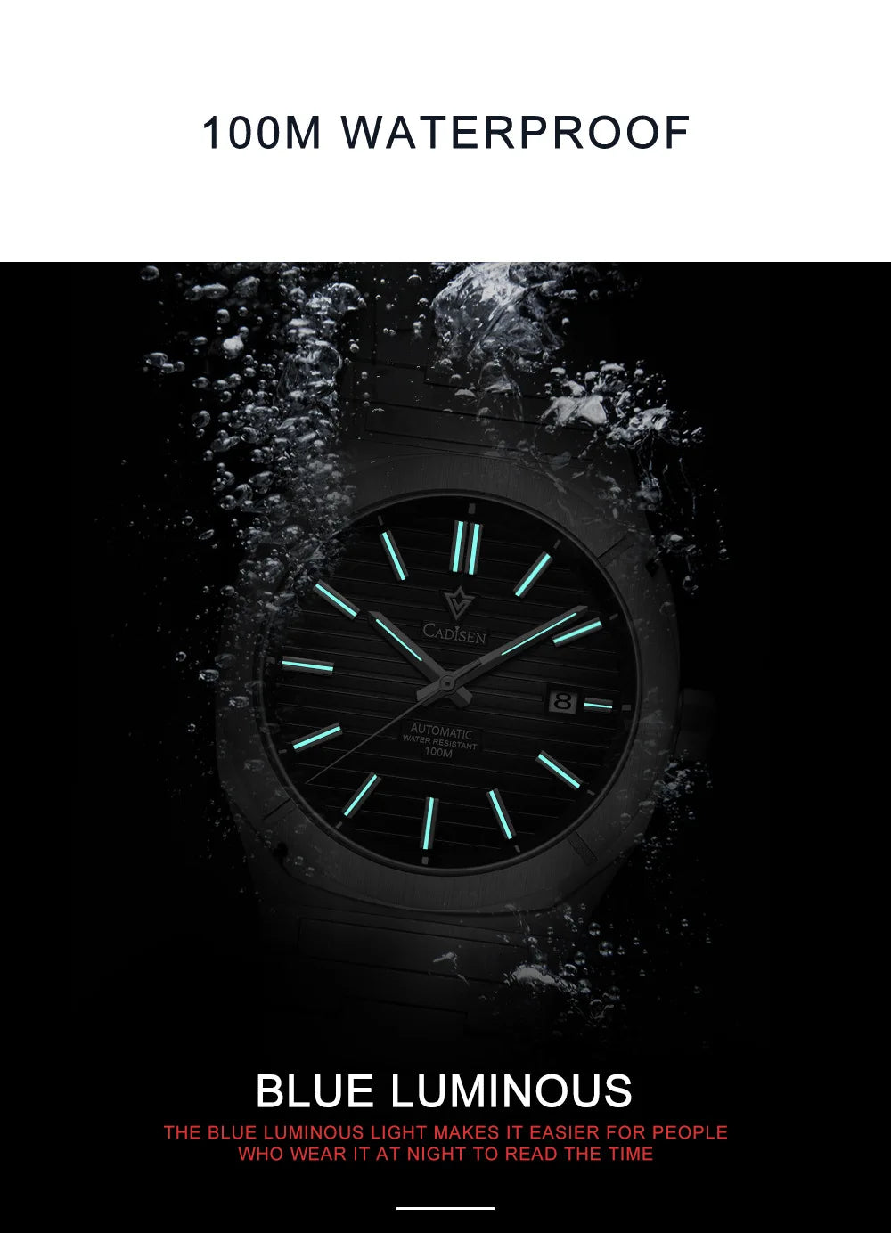 CADISEN C8200 Men’s Automatic Watch with Steel Bracelet