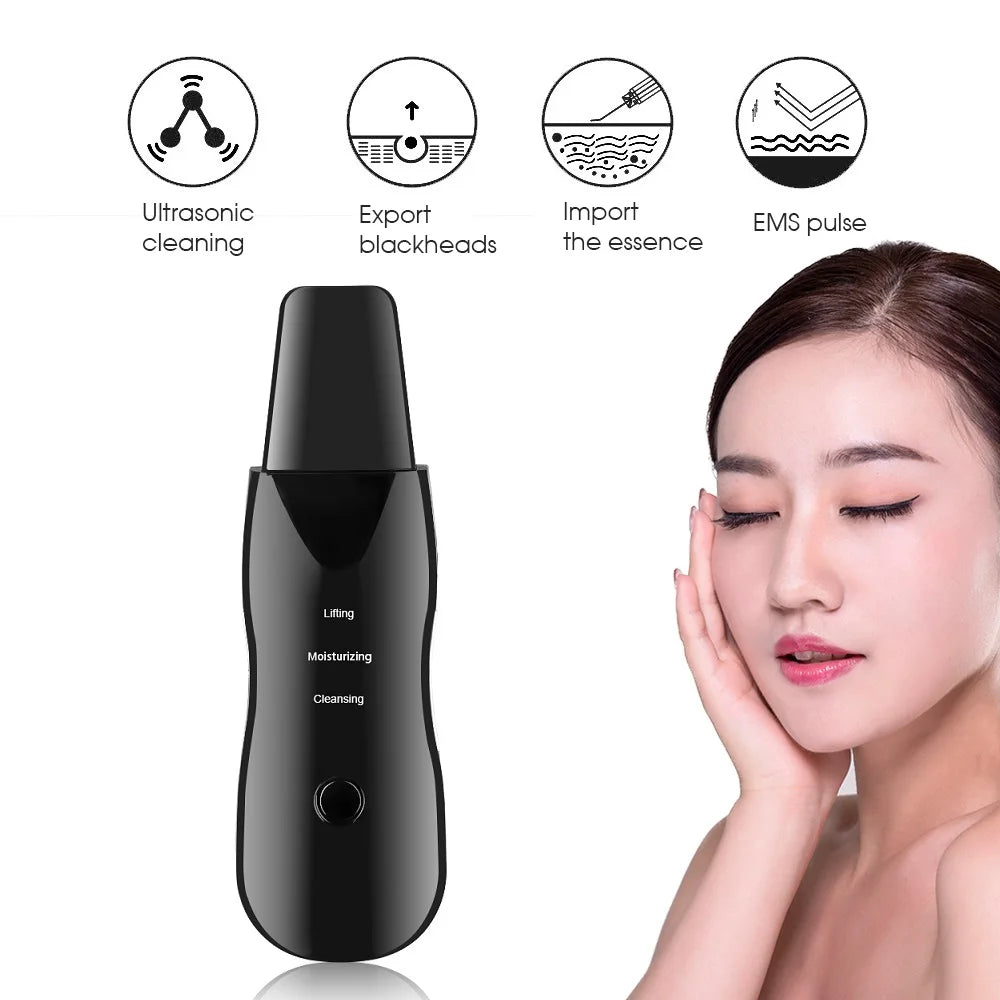 Facial Skin Scrubber – Vibrating Blackhead Remover & Face Lifting Spatula Tool