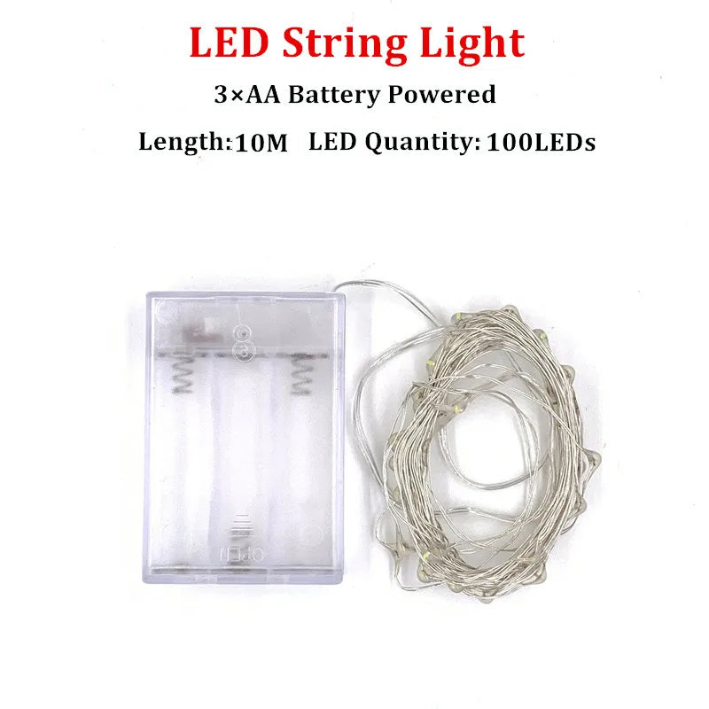 Battery-Powered LED Fairy String Lights