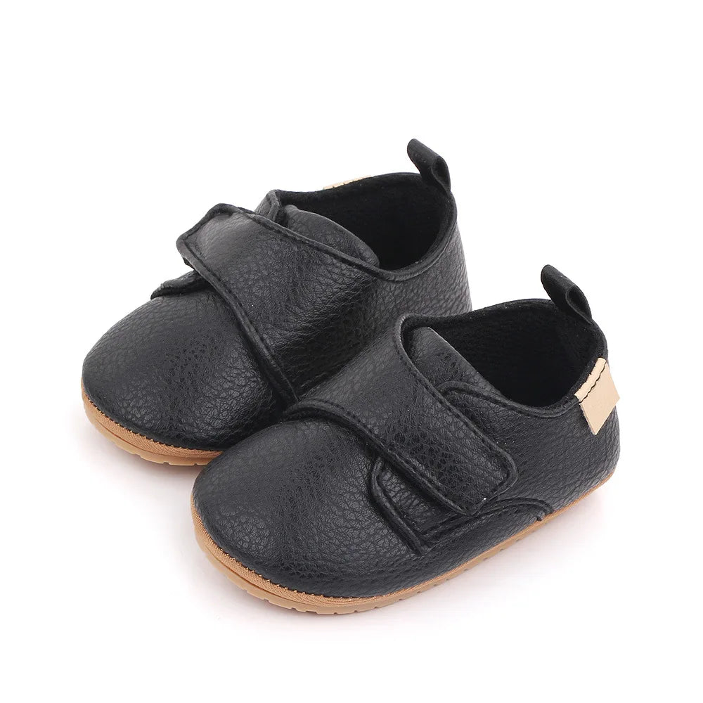 Meckior Newborn Baby Shoes Baby Boy Girl Shoes Classic Leather Rubber Sole Anti-slip Toddler First Walkers Infant Girl Shoes