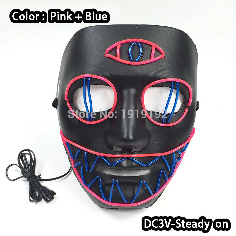 EL Light-Up Halloween Mask – 3 Lighting Modes