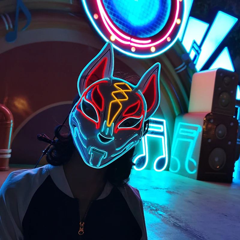 EL Light-Up Halloween Mask – 3 Lighting Modes
