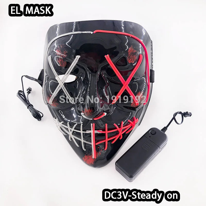 EL Light-Up Halloween Mask – 3 Lighting Modes