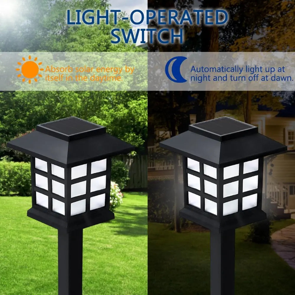2/6/8pcs Led Solar Pathway Lights Waterproof Outdoor Solar Lamp for Garden/Landscape/Yard/Patio/Driveway/Walkway Lighting
