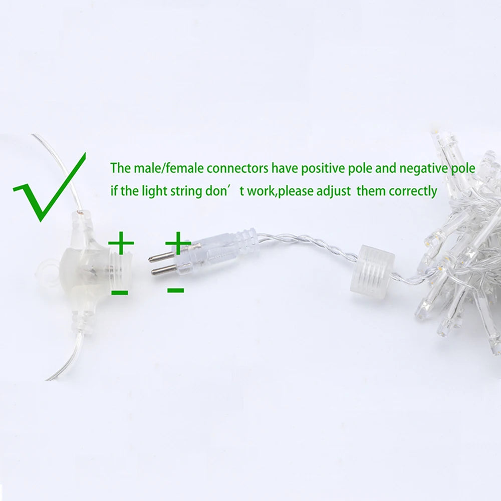 Warm White LED Firecracker Curtain Lights – Connectable, 3 Drops