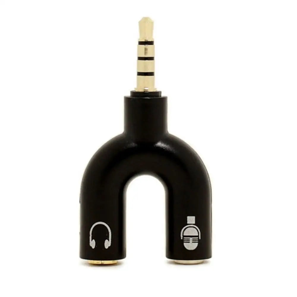 3.5mm Headphone & Microphone Splitter – U-Shaped Adapter