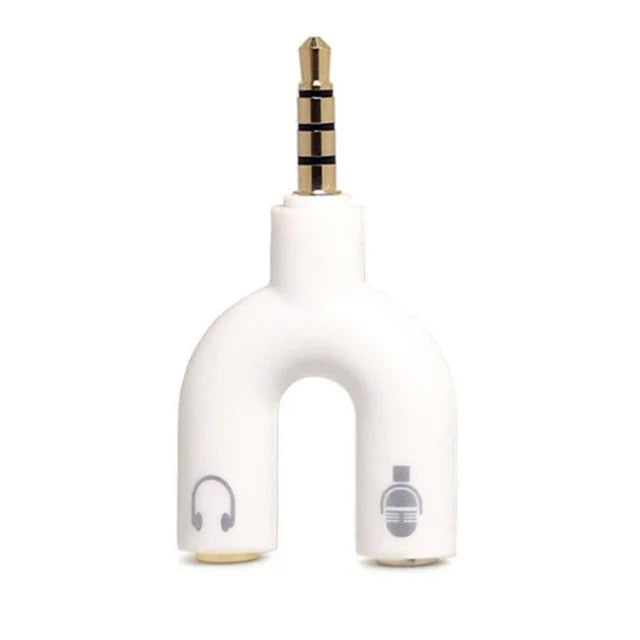 3.5mm Headphone & Microphone Splitter – U-Shaped Adapter