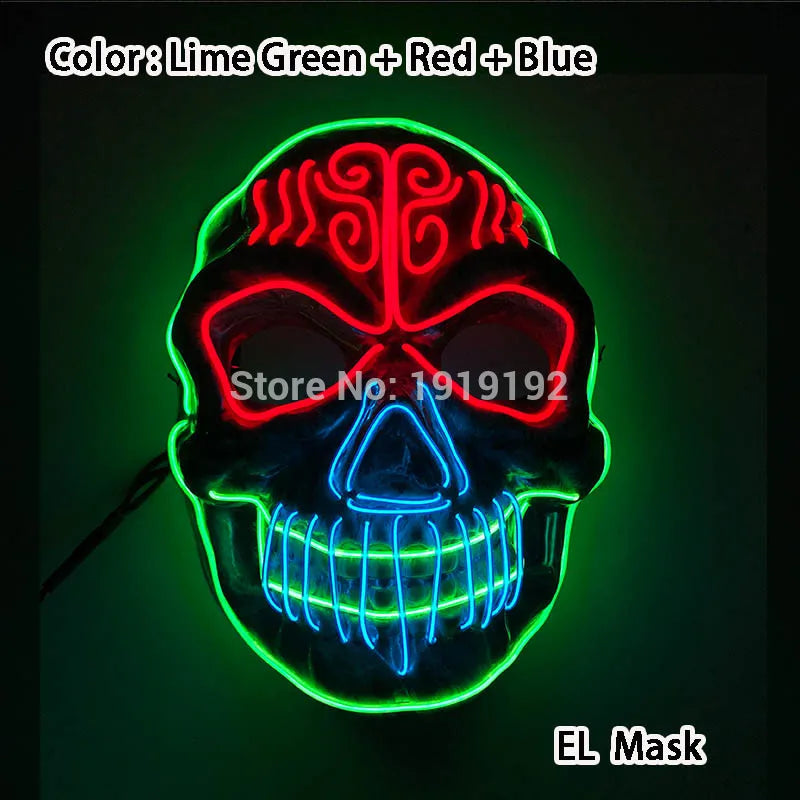 EL Light-Up Halloween Mask – 3 Lighting Modes