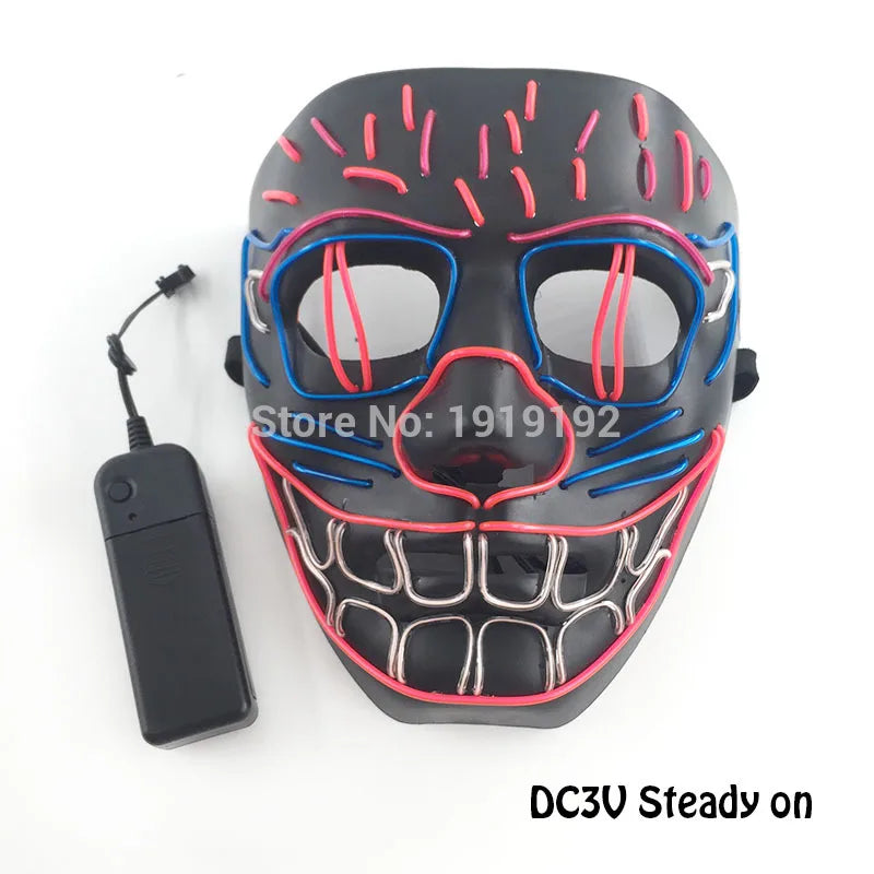 EL Light-Up Halloween Mask – 3 Lighting Modes