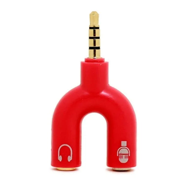 3.5mm Headphone & Microphone Splitter – U-Shaped Adapter