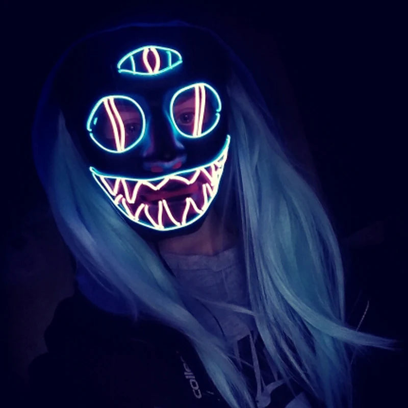 EL Light-Up Halloween Mask – 3 Lighting Modes