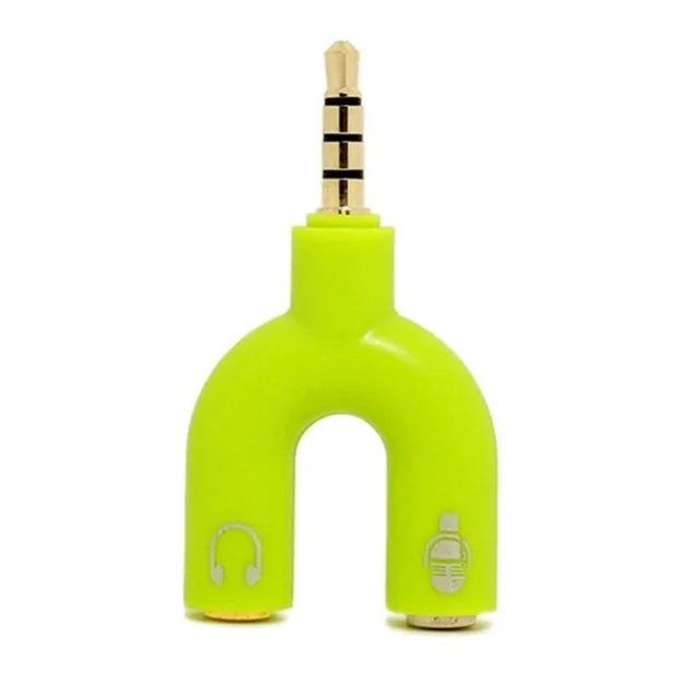 3.5mm Headphone & Microphone Splitter – U-Shaped Adapter