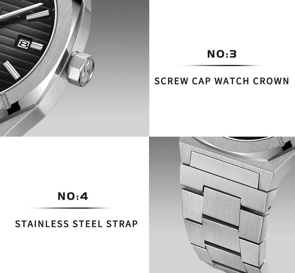 CADISEN C8200 Men’s Automatic Watch with Steel Bracelet