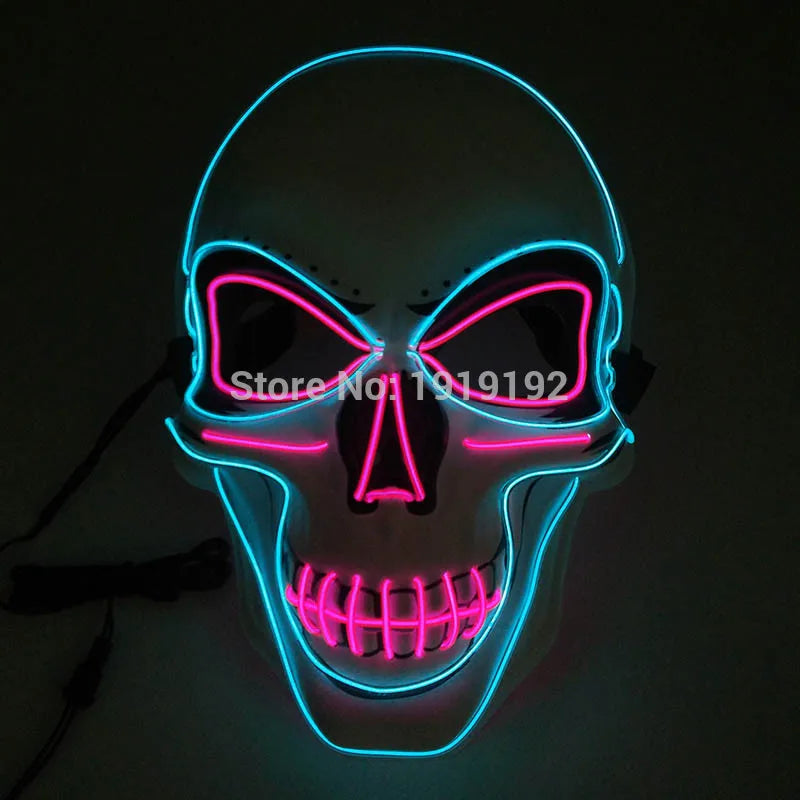 EL Light-Up Halloween Mask – 3 Lighting Modes