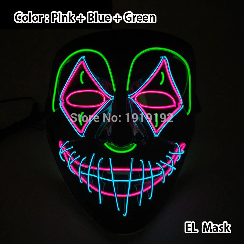 EL Light-Up Halloween Mask – 3 Lighting Modes