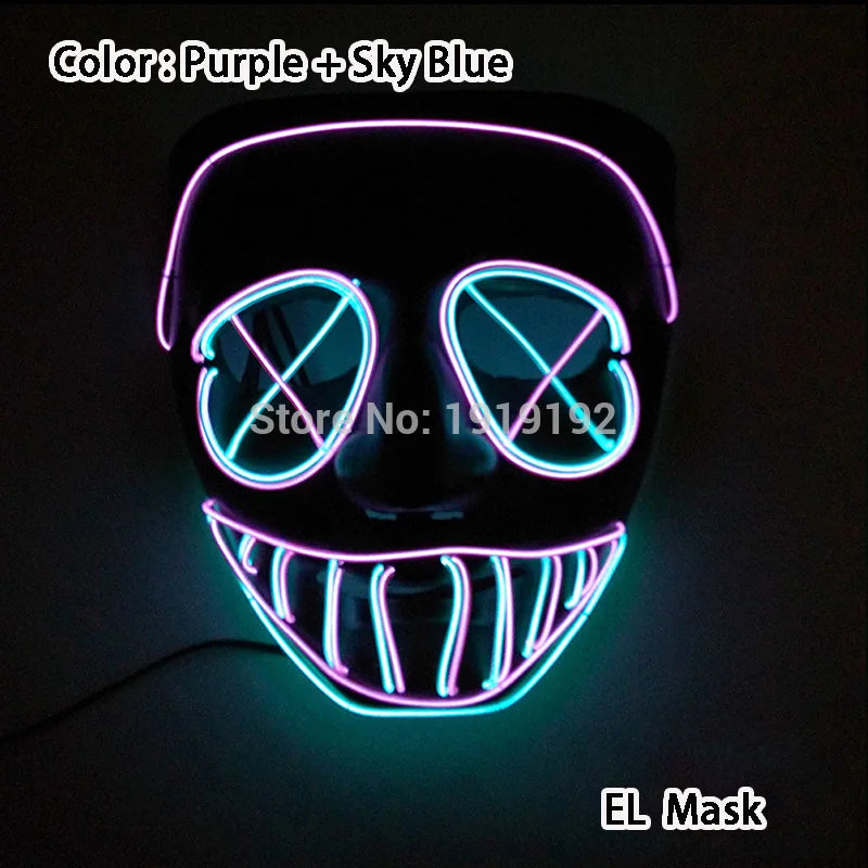 EL Light-Up Halloween Mask – 3 Lighting Modes