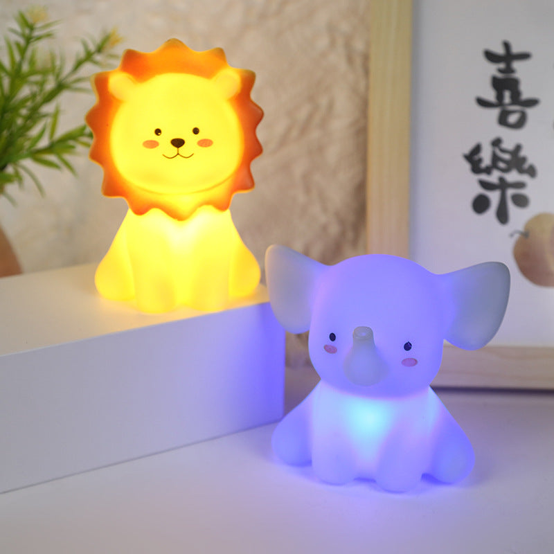 New cartoon little lion night light baby elephant shape stall supply toys LED children's bedside lamp small gifts
