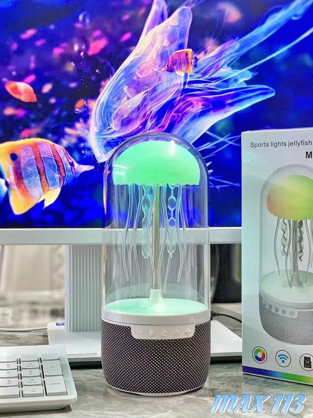 Cross-border new MAX113 jellyfish Bluetooth audio moves with the sound Bluetooth rhythm speaker desktop atmosphere light home