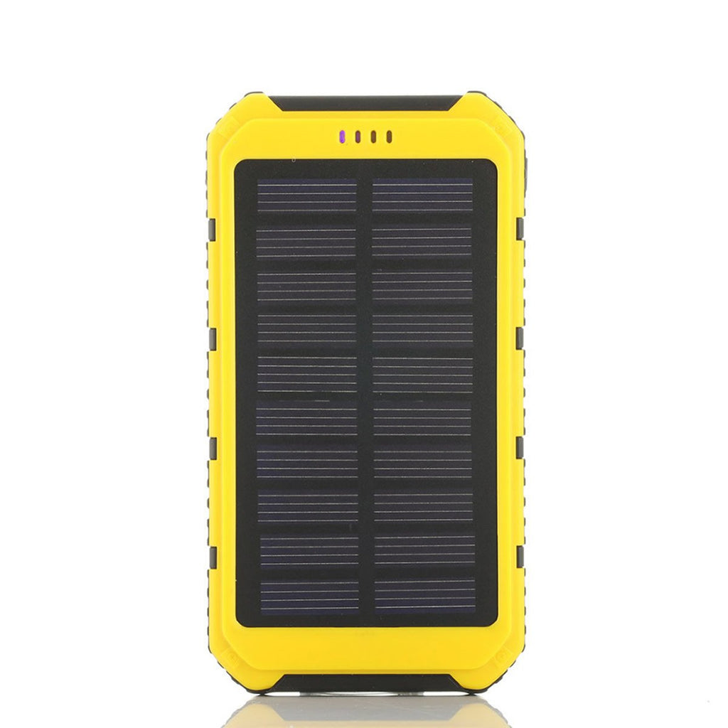 Solar Power Bank – 6000mAh, Dual USB, Built-In Flashlight, Water-Resistant
