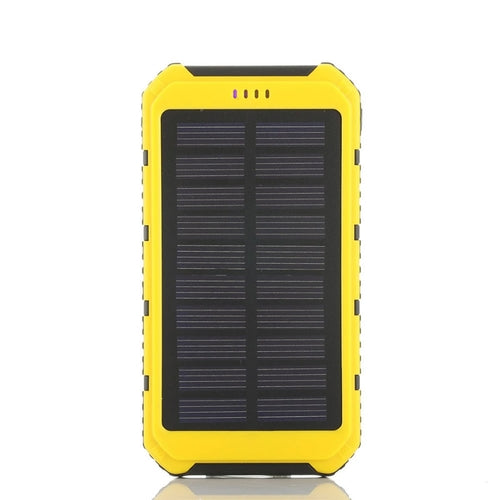 Solar Power Bank – 6000mAh, Dual USB, Built-In Flashlight, Water-Resistant