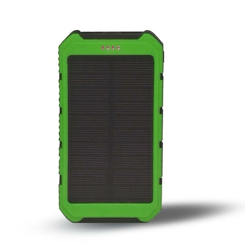 Solar Power Bank – 6000mAh, Dual USB, Built-In Flashlight, Water-Resistant