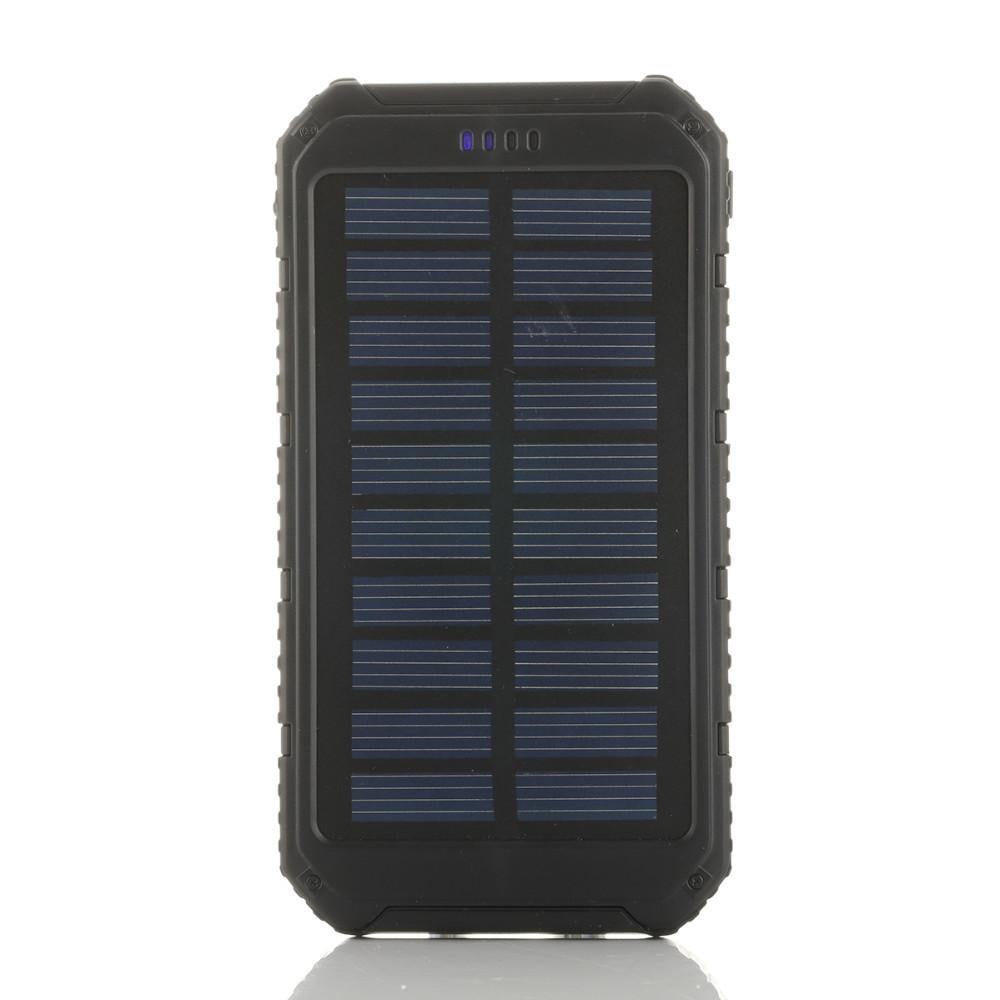 Solar Power Bank – 6000mAh, Dual USB, Built-In Flashlight, Water-Resistant