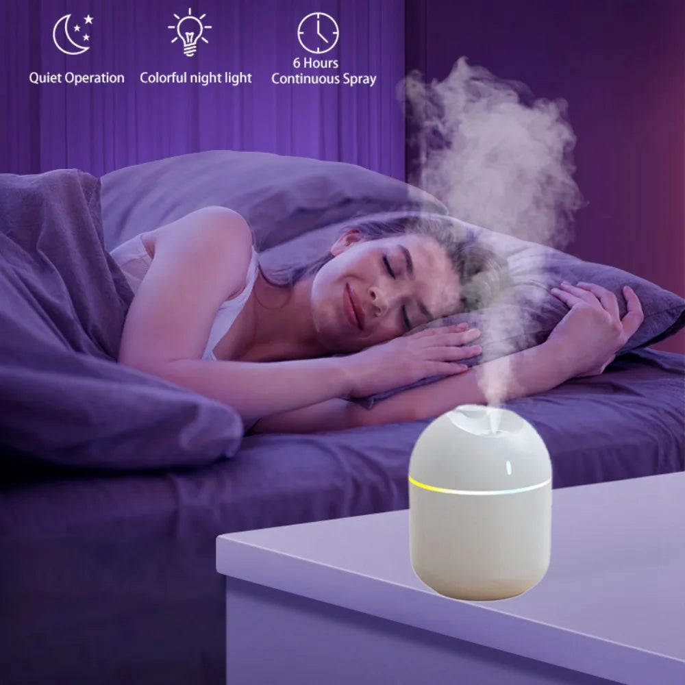 Mini USB Cool-Mist Humidifier with LED Light – 270 mL